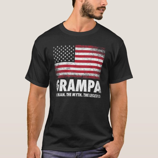 Manar Grampa mannen, myten, morfar Fa T Shirt (Framsida)