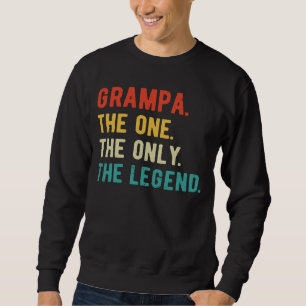 Manar Grampa One Endast förklaring Fars dag Grampa Lång Ärmad Tröja