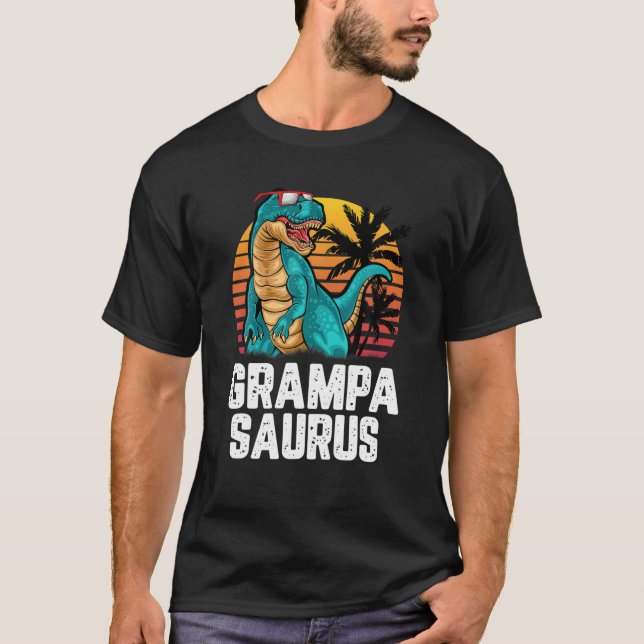 Manar Grampa Saurus Dinosaur Funny Grampasaurus T  Shirt (Framsida)