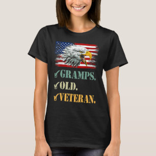 Manar Gramps Old Veteran American Eagle Flagga Coo T Shirt