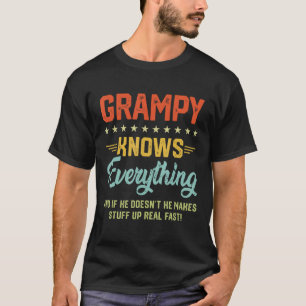 Manar Grampy känner till allt Grandpa Far Joke T Shirt