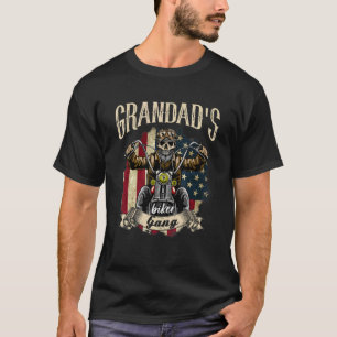 Manar Grandad Biker Gang Flagga Grandad Rides Bike T Shirt