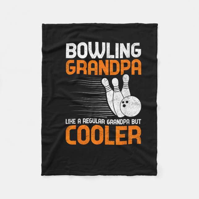 Manar Granddad - Bowling Grandpa som Regular Gra Fleecefilt (Framsidan)