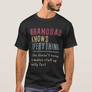 Manar Granddad Know All Grandpa Gift T-Shirt