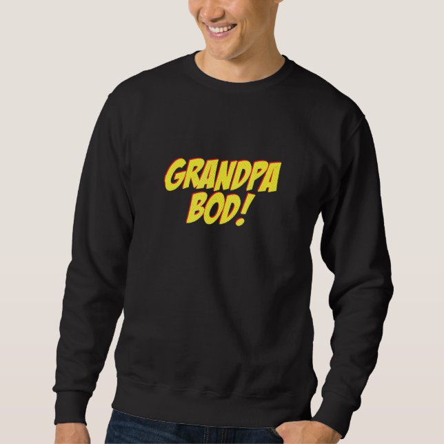 Manar Grandpa Bod Weightlifter Gag Exercise Gym Gr Lång Ärmad Tröja (Framsida)