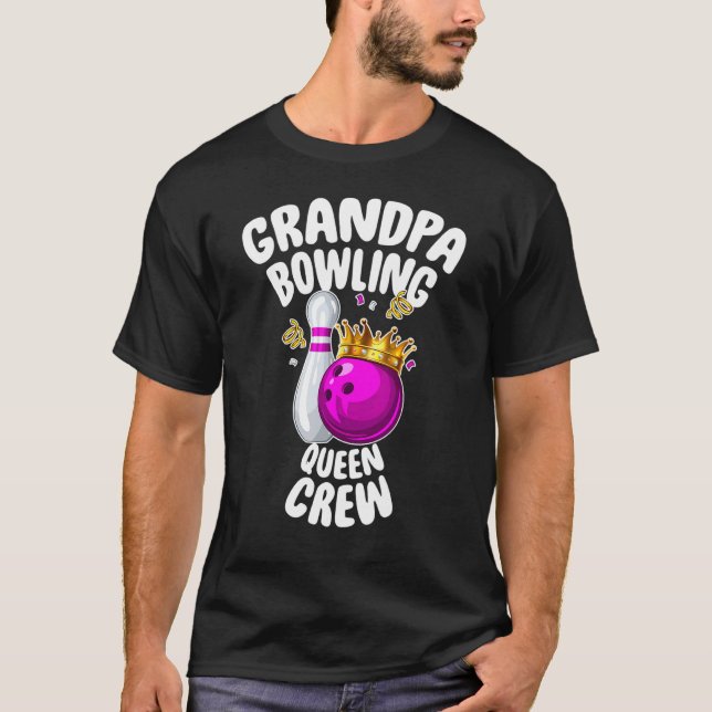 Manar Grandpa Bowling Queen Crew Family Matching W T Shirt (Framsida)