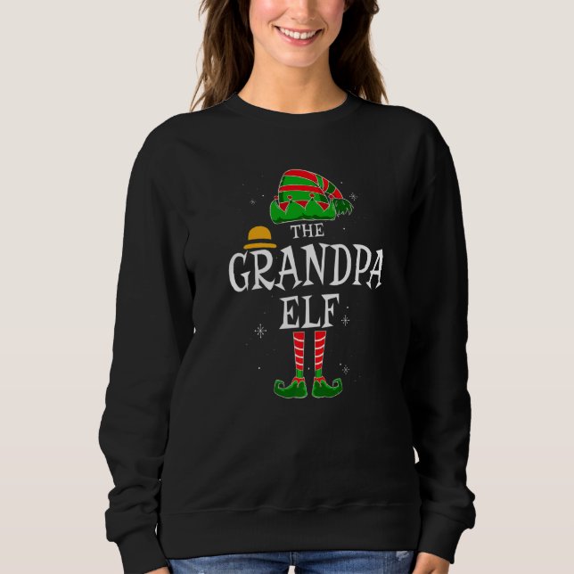 Manar Grandpa Elf Group Matching Family jul H T Shirt (Framsida)