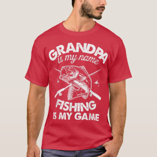 Manar Grandpa Fishing Grandpa är My Namn Fishing i T Shirt