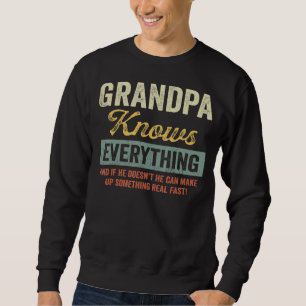 Manar Grandpa känner till allt Fars dag Lång Ärmad Tröja
