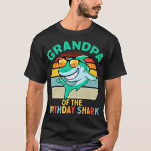 Manar Grandpa Matching Family Shark Birthday T Shirt