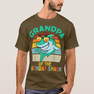 Manar Grandpa Matching Family Shark Birthday T Shirt