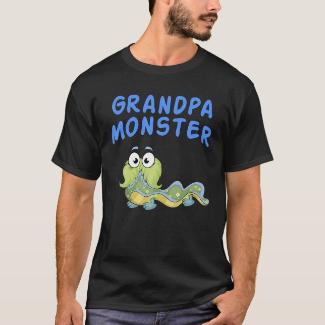 Manar Grandpa Monster shirt Birthday Family Monste T Shirt (Framsida)