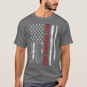 Manar Grandpa och Granddotter US Flagga Grandfathe T Shirt