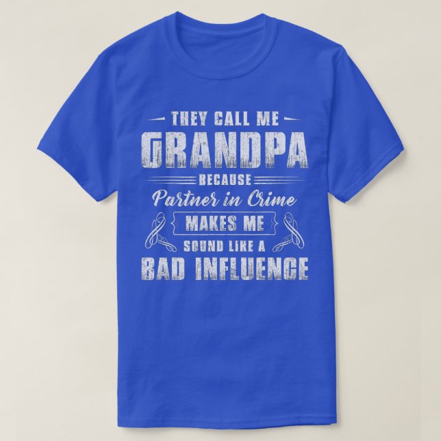 Manar Grandpa Partner in Crime Funny Grandpa Fathe T Shirt (Design framsida)