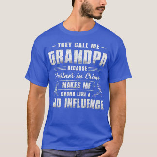 Manar Grandpa Partner in Crime Funny Grandpa Fathe T Shirt