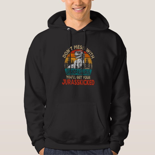 Manar Grandpa Rex Saurus Fars dag jul Di Hoodie (Framsida)