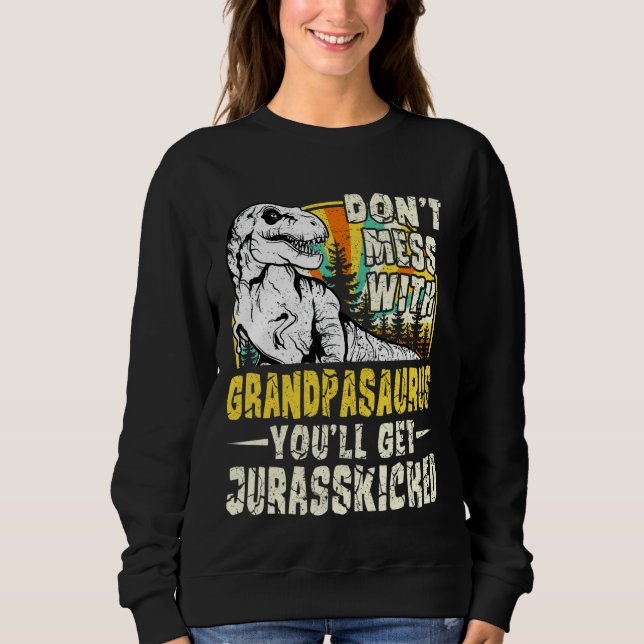 Manar Grandpa Rex Saurus Papasaurus Dinosaurs Mana T Shirt (Framsida)