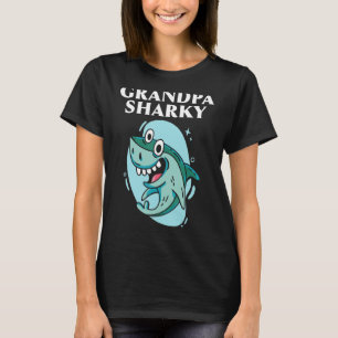 Manar Grandpa Sharky Grandfather Shark Grandparent T Shirt