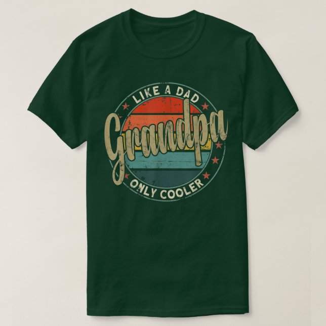 Manar Grandpa som en Pappa-ensam kylare Funny Gran T Shirt (Design framsida)