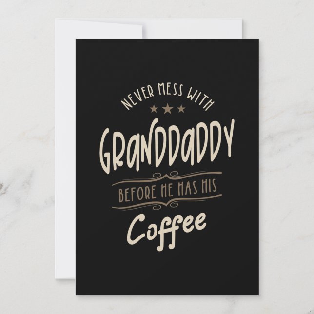 Manar Grandpappa Coffee Grandpa Gift Inbjudningar (Framsida)