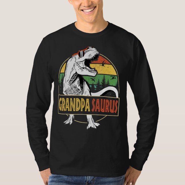Manar Grandpasaurus Rex Dinosaur Grandpa Saurus Fa T Shirt (Framsida)