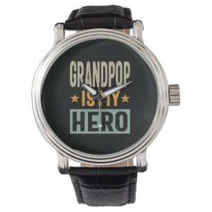 Manar Grandpop är min Hero - Pappa Grandpa Gift Armbandsur
