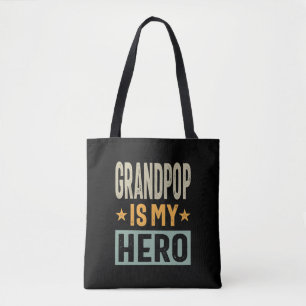 Manar Grandpop är min Hero - Pappa Grandpa Gift Tygkasse