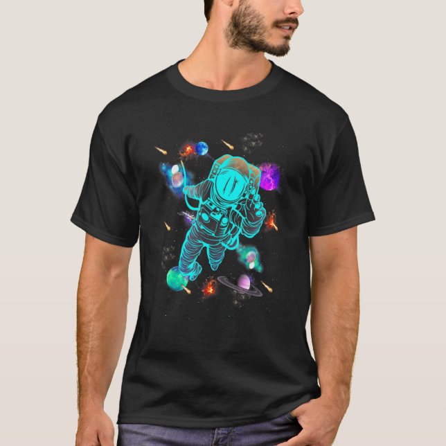 Manar Graphic Tees Space Astronaut Coola Graphic R T Shirt (Framsida)