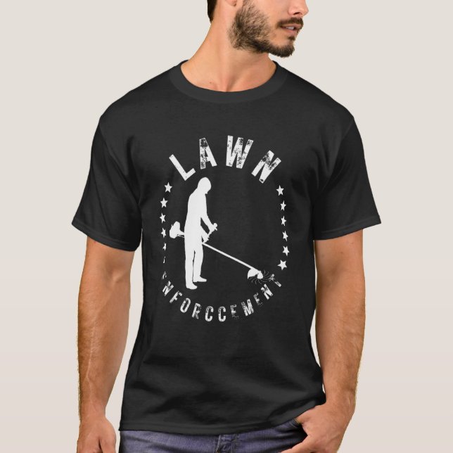 Manar Gräsmatta Enforcement Mows Landscaping Garde T Shirt (Framsida)