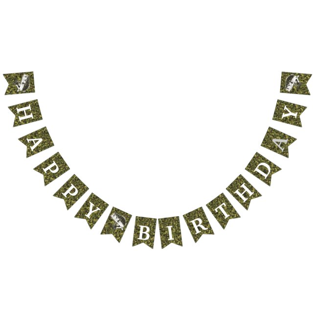 Manar Grattis på födelsedagen Big Bass Fishing Cam Vimplar (Alla)