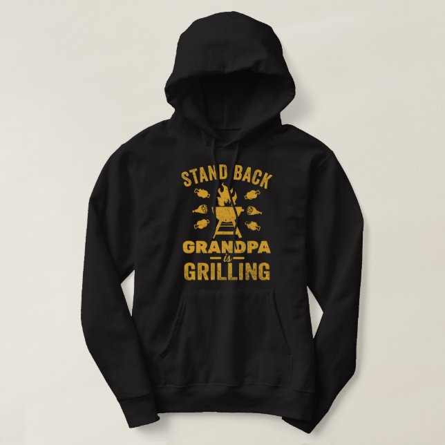 Manar Grill Master Shirts Grandpa Grilling Funny B Hoodie (Design framsida)