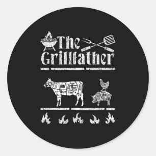 Manar grillfar-ID:t röker att Bbq är funny Runt Klistermärke