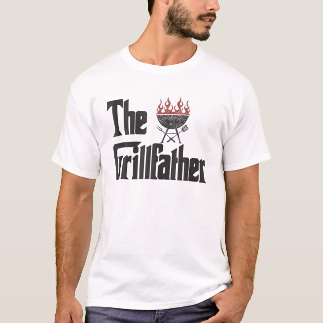 Manar Grillfather Barbeque och Grilling Manar T Shirt (Framsida)