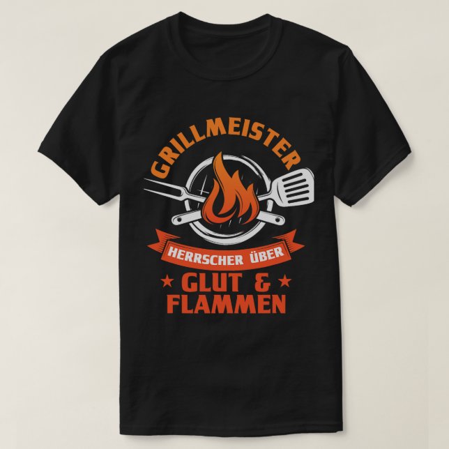 Manar Grillmeister-linjal över glimmer T Shirt (Design framsida)