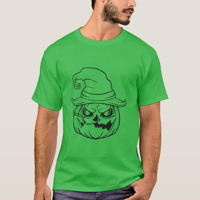 Manar Grönt Halloween T-Shirt (Framsida)