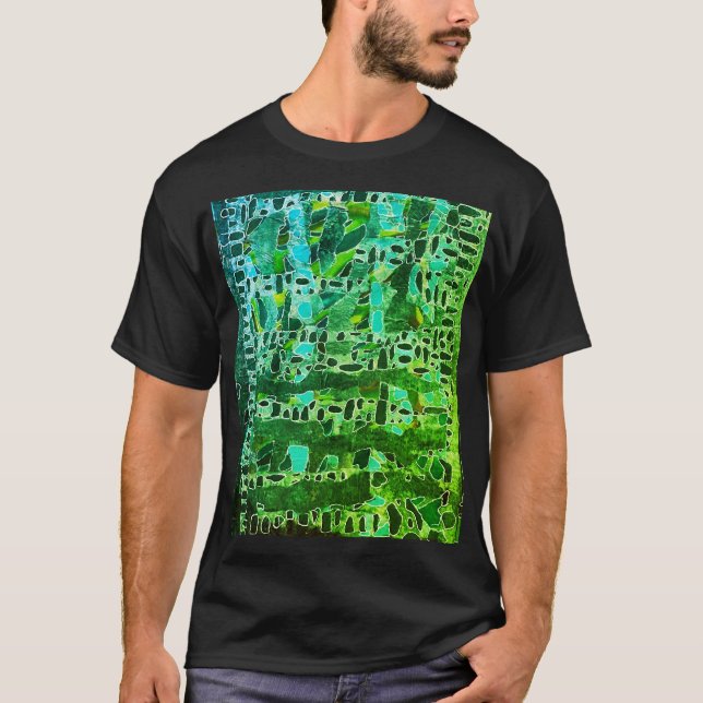 Manar ’Grönt Mosaic Biology’ T Shirt (Framsida)