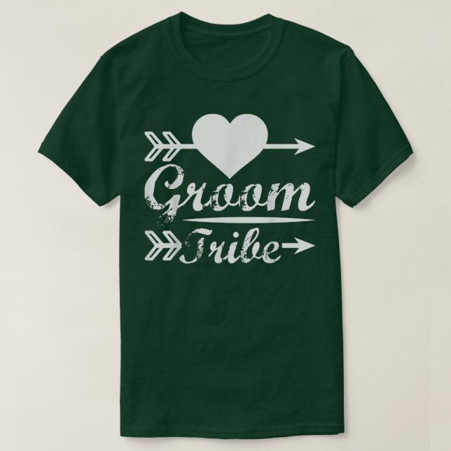 Manar Groom Tribe Matchande Cute Arrow Heart Bröll T Shirt (Design framsida)