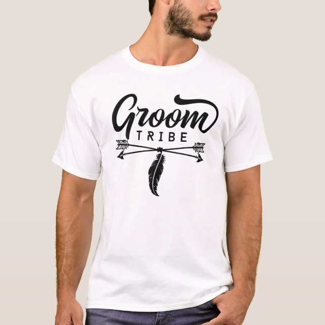 Manar Groom Tribe Matching Cute Prow Bröllop Engag T Shirt (Framsida)