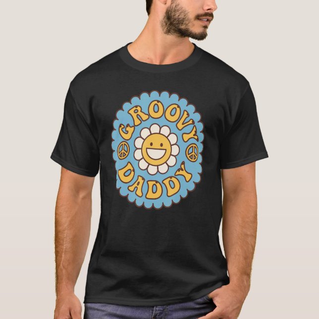 Manar Groovy Pappa 70:e Aesthetic Nostalgia 1970's T Shirt (Framsida)