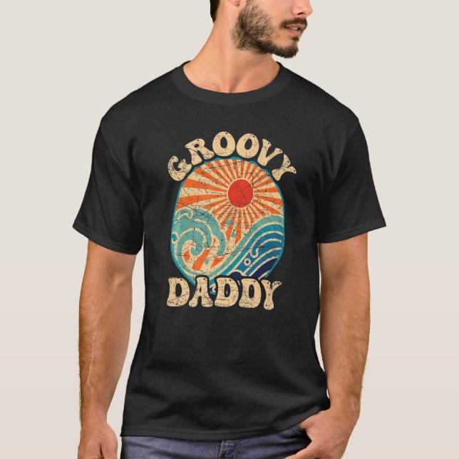 Manar Groovy Pappa 70:e Aesthetic Nostalgia 1970's T Shirt (Framsida)
