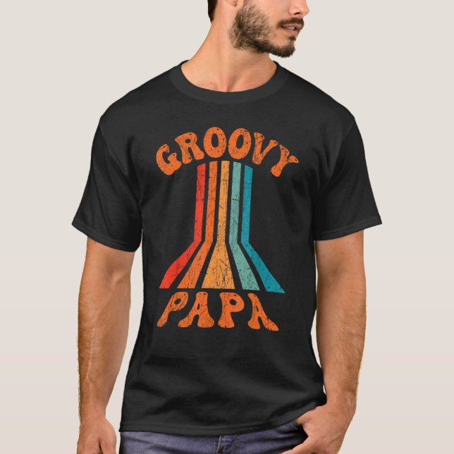 Manar Groovy Pappa 70-talet Aesthetic Nostalgia 19 T Shirt (Framsida)