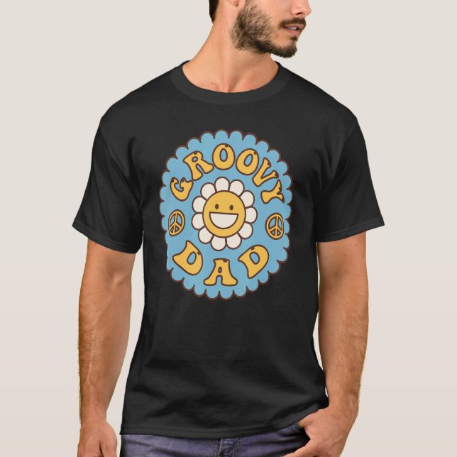 Manar Groovy Pappa 70-talet Aesthetic Nostalgia 19 T Shirt (Framsida)
