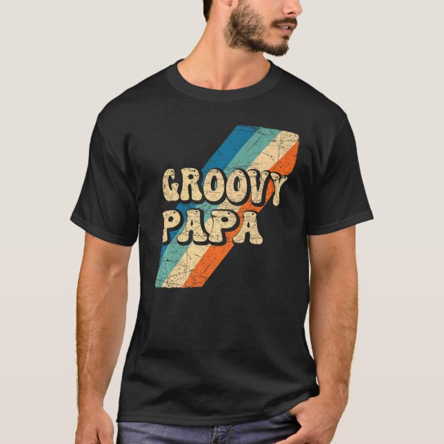 Manar Groovy Pappa 70-talet Aesthetic Nostalgia 19 T Shirt (Framsida)