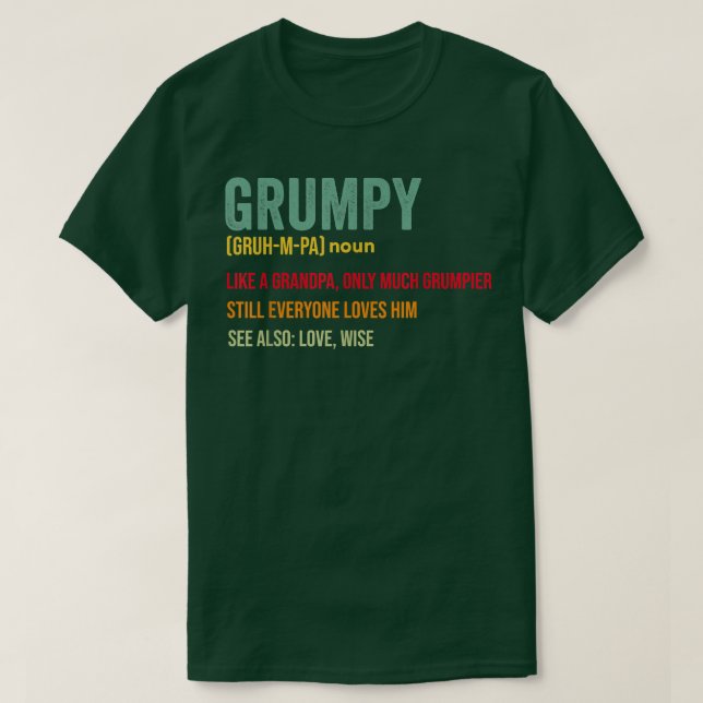 Manar Grumpa-definition som en vanlig morfar T Shirt (Design framsida)