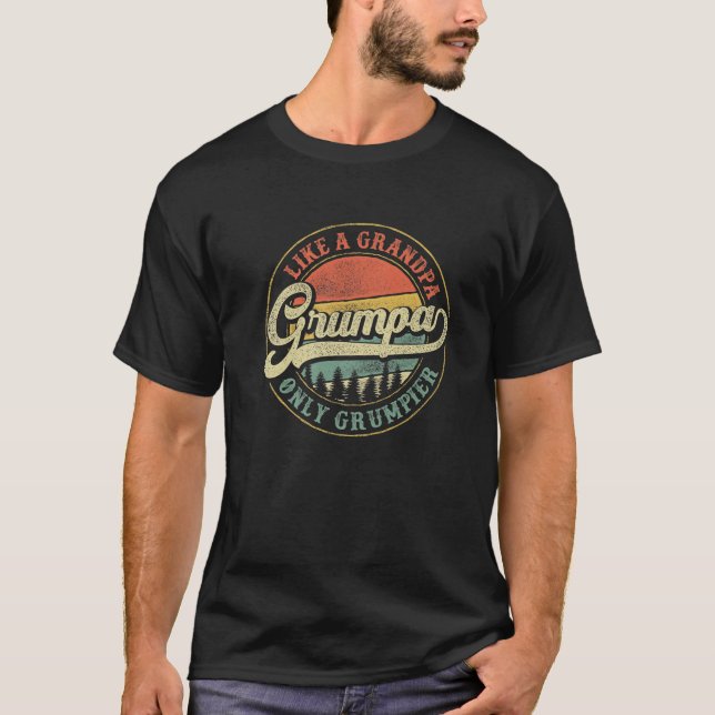 Manar Grumpa som en morfar - Gumpier Retro Gru T Shirt (Framsida)
