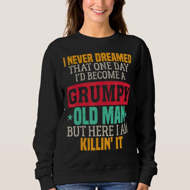 Manar Grumpy Grandpa Old Man Joke Sarcastic Humor  T Shirt (Framsida)