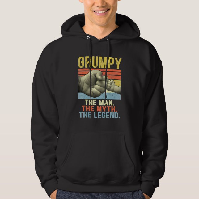 Manar grumpy Man Myth Legend för Manar Pappa Far Hoodie (Framsida)