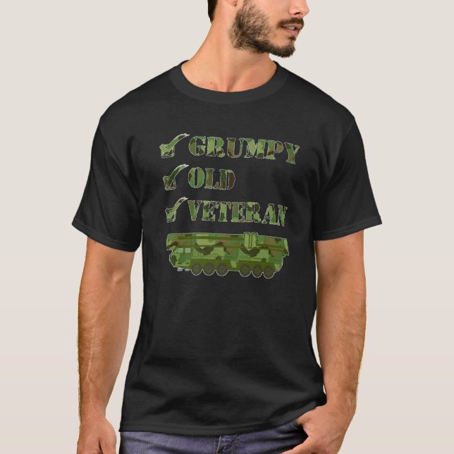 Manar Grumpy Old Veteran ICBM Missile Veteran Prom T Shirt (Framsida)