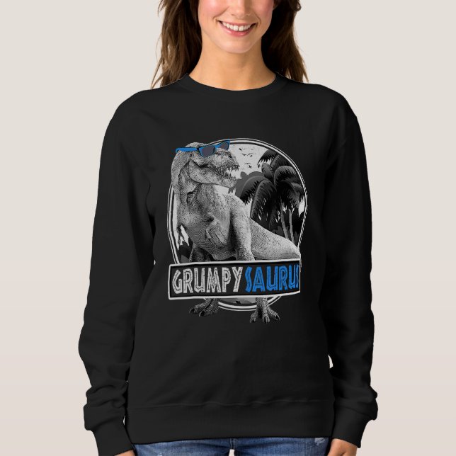 Manar Grumpy Saurus t Rex Dinosaur Manar Family Shirt (Framsida)