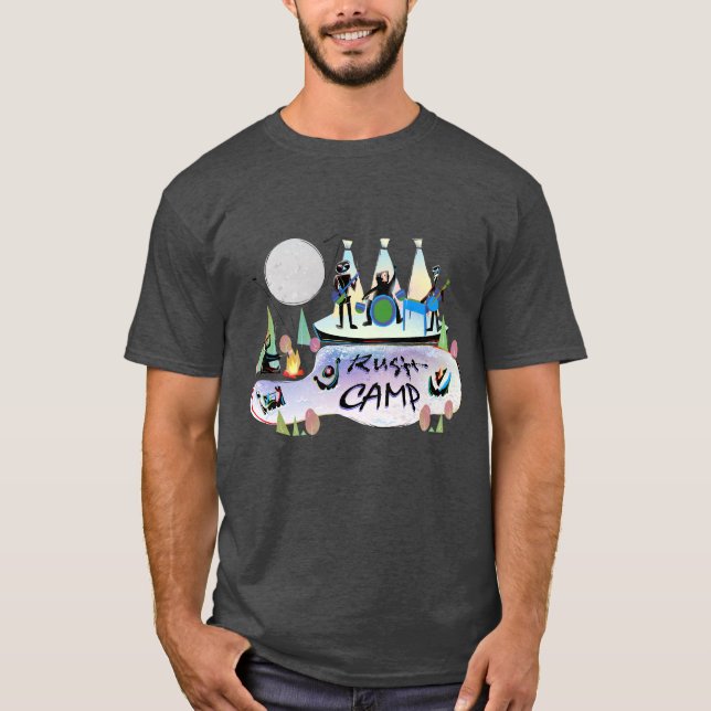 Manar grundläggande mörk ljung RushCamp för T Shirt (Framsida)